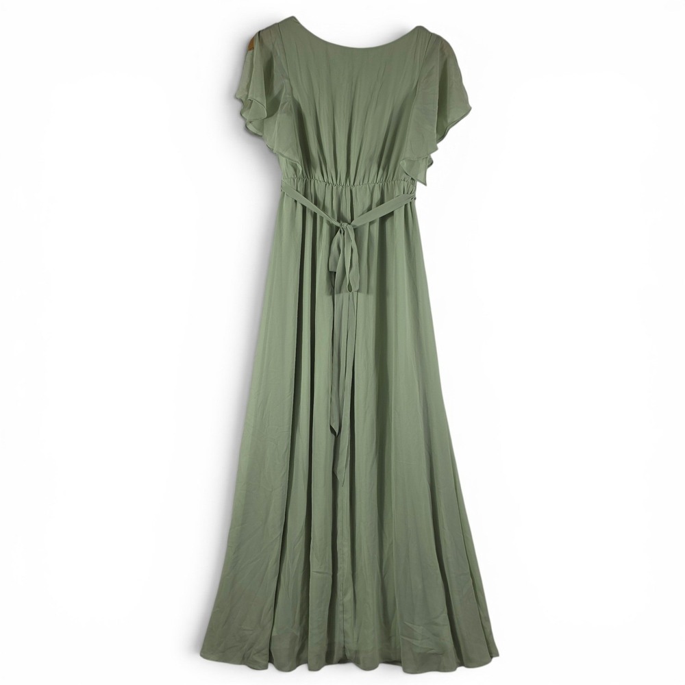 Ever Pretty Bridesmaids Dress Size 6 Sage Green Chiffon Pleated Maxi EE0164AMG06 - Picture 4 of 10